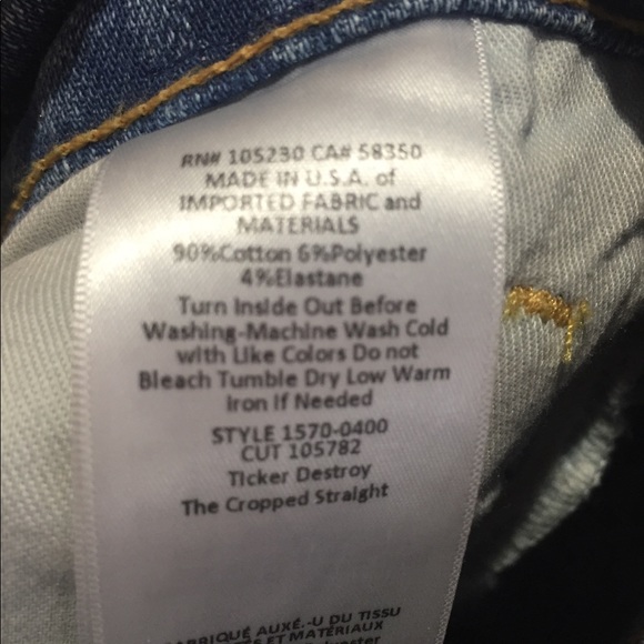 New Current Elliot cropped straight jean size 24 - Picture 6 of 6